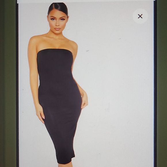 PLT Plus Charcoal Grey Bandeau Midaxi Dress - Picture 6 of 7